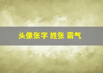 头像张字 姓张 霸气